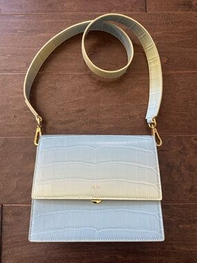 JW Pei Mini Flap Crossbody Croc Gradient Ombré Blue Green Yellow